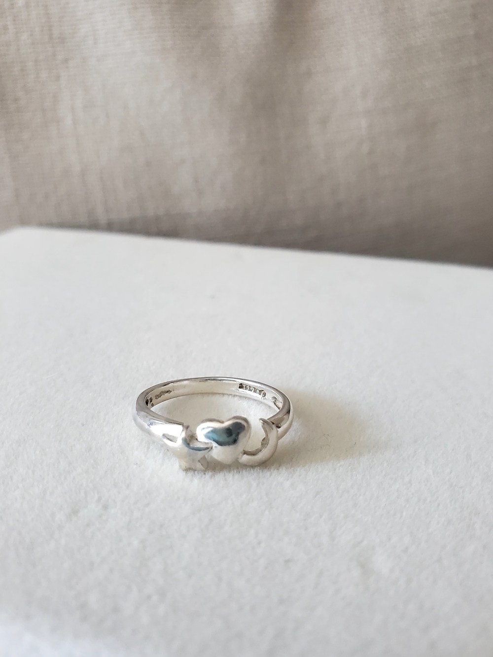 925 Star, Heart & Crescent Moon Ring - Sterling Silver - Picture 3 of 5